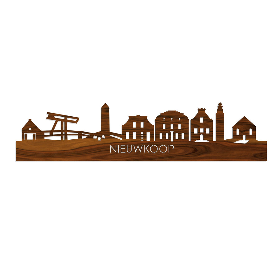 Skyline Nieuwkoop Palissander houten cadeau decoratie relatiegeschenk van WoodWideCities