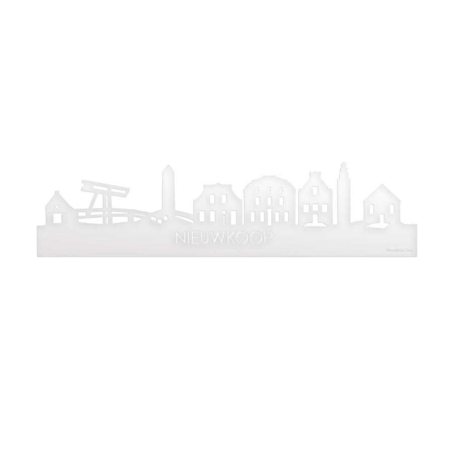 Skyline Nieuwkoop Wit glanzend gerecycled kunststof cadeau decoratie relatiegeschenk van WoodWideCities