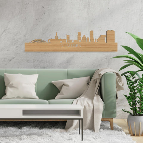 Skyline Nijmegen Bamboe houten cadeau decoratie relatiegeschenk van WoodWideCities