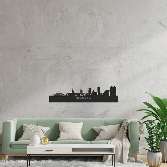 Skyline Nijmegen Black houten cadeau decoratie relatiegeschenk van WoodWideCities