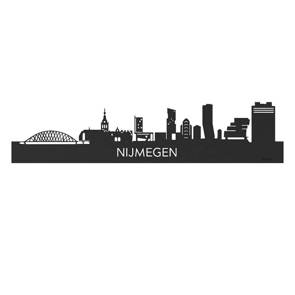 Skyline Nijmegen Black houten cadeau decoratie relatiegeschenk van WoodWideCities