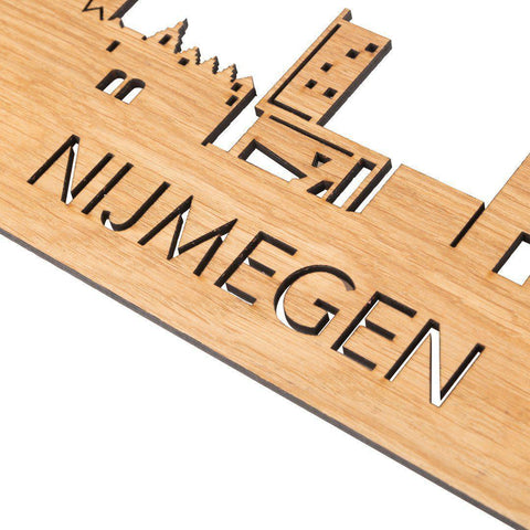 Skyline Nijmegen Eiken houten cadeau decoratie relatiegeschenk van WoodWideCities