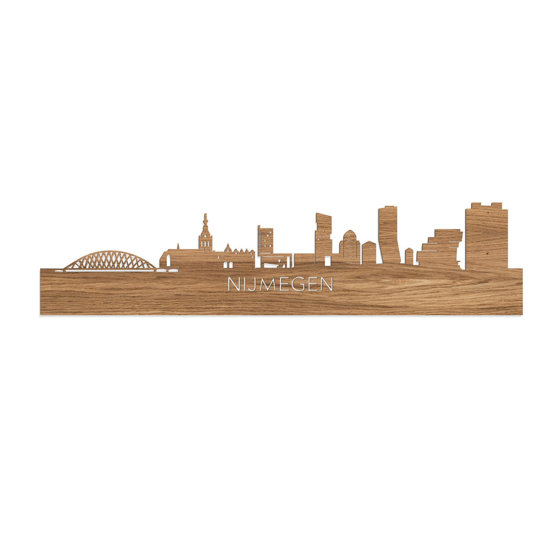 Skyline Nijmegen Eiken houten cadeau decoratie relatiegeschenk van WoodWideCities