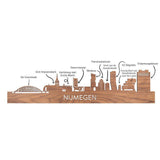 Skyline Nijmegen Metallic Goud gerecycled kunststof cadeau decoratie relatiegeschenk van WoodWideCities