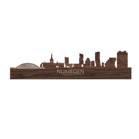 Skyline Nijmegen Noten houten cadeau decoratie relatiegeschenk van WoodWideCities
