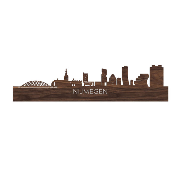 Skyline Nijmegen Noten houten cadeau decoratie relatiegeschenk van WoodWideCities