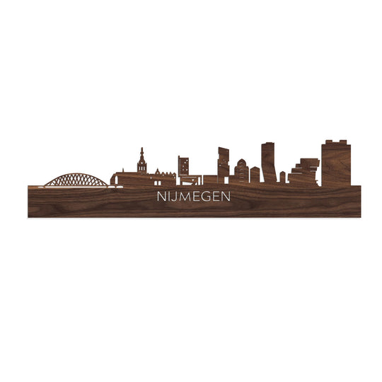 Skyline Nijmegen Noten houten cadeau decoratie relatiegeschenk van WoodWideCities