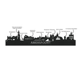 Skyline Onderzetters Amersfoort Eiken en noten houten cadeau decoratie relatiegeschenk van WoodWideCities