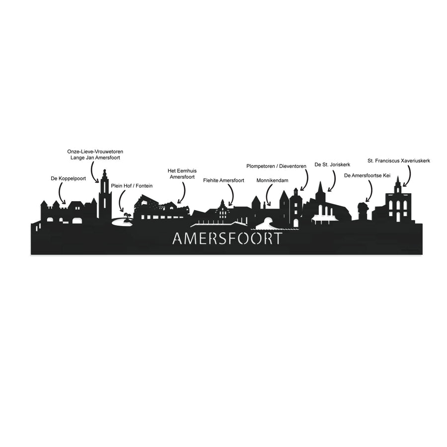 Skyline Onderzetters Amersfoort Eiken en noten houten cadeau decoratie relatiegeschenk van WoodWideCities