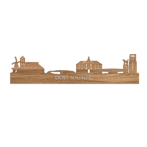 Skyline Oost-Souburg Eiken houten cadeau decoratie relatiegeschenk van WoodWideCities