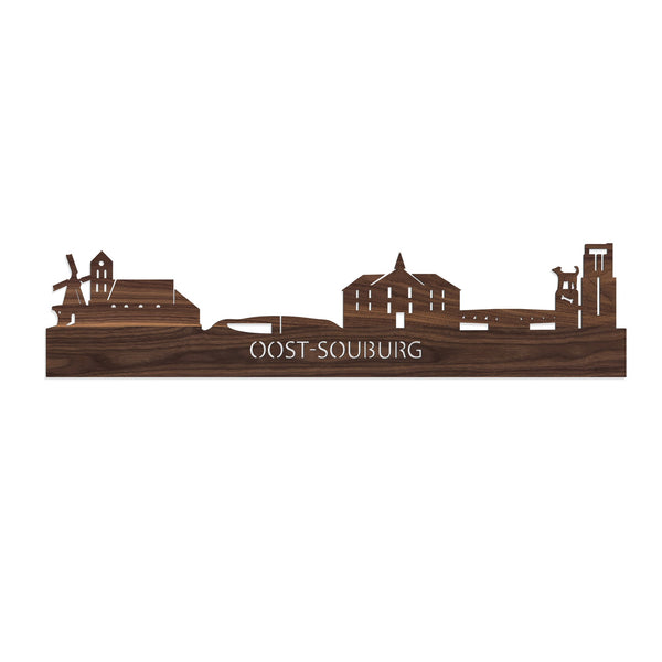 Skyline Oost-Souburg Noten houten cadeau decoratie relatiegeschenk van WoodWideCities