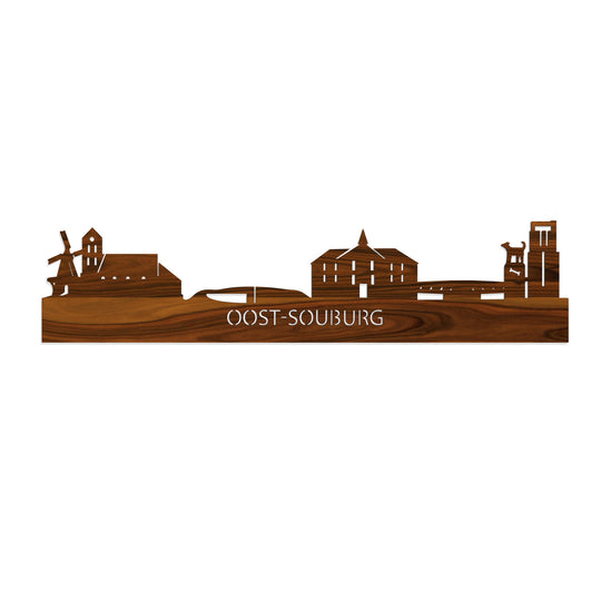 Skyline Oost-Souburg Palissander houten cadeau decoratie relatiegeschenk van WoodWideCities
