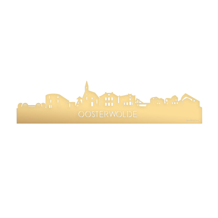 Skyline Oosterwolde Metallic Goud gerecycled kunststof cadeau decoratie relatiegeschenk van WoodWideCities