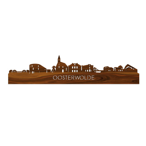 Skyline Oosterwolde Palissander houten cadeau decoratie relatiegeschenk van WoodWideCities