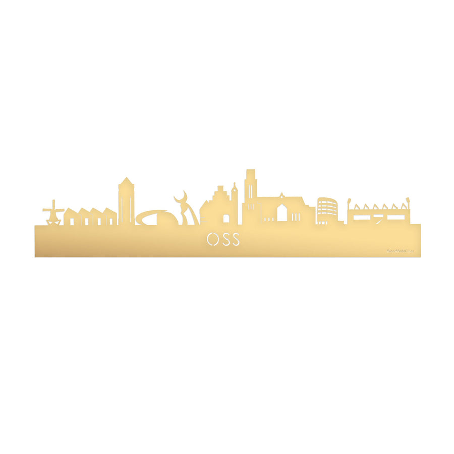 Skyline Oss Metallic Goud gerecycled kunststof cadeau decoratie relatiegeschenk van WoodWideCities