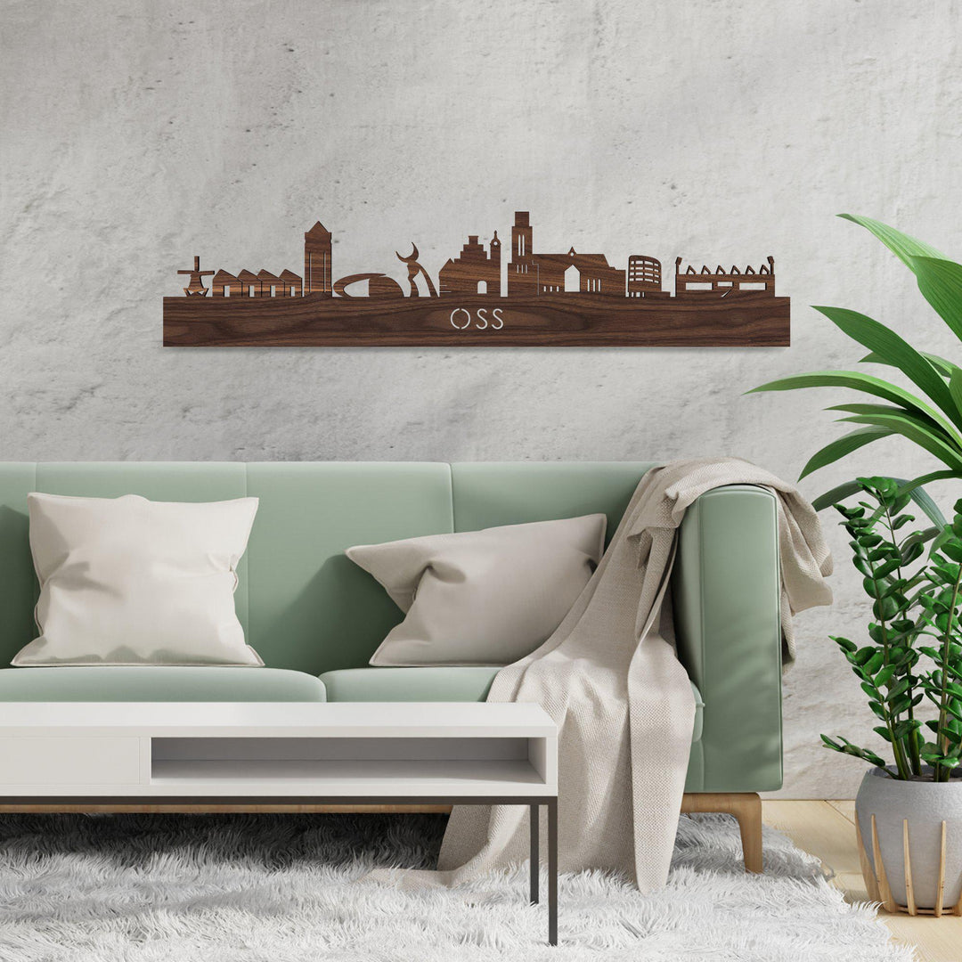 Skyline Oss Noten houten cadeau decoratie relatiegeschenk van WoodWideCities
