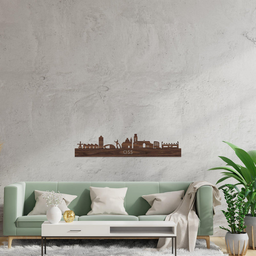 Skyline Oss Noten houten cadeau decoratie relatiegeschenk van WoodWideCities