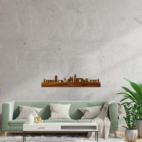 Skyline Oss Palissander houten cadeau decoratie relatiegeschenk van WoodWideCities