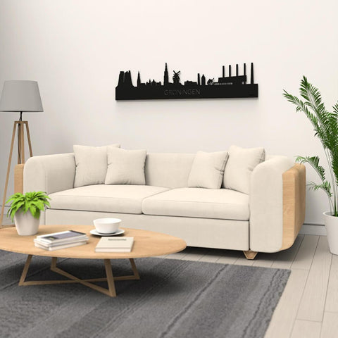 Skyline Oud Groningen Black houten cadeau decoratie relatiegeschenk van WoodWideCities
