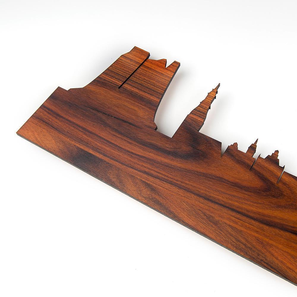 Skyline Groningen Palissander houten cadeau decoratie relatiegeschenk van WoodWideCities
