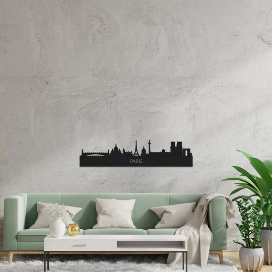 Skyline Parijs Zwart houten cadeau decoratie relatiegeschenk van WoodWideCities