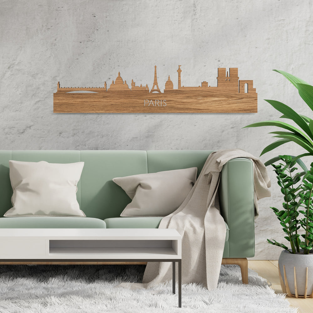Skyline Parijs Eiken houten cadeau decoratie relatiegeschenk van WoodWideCities