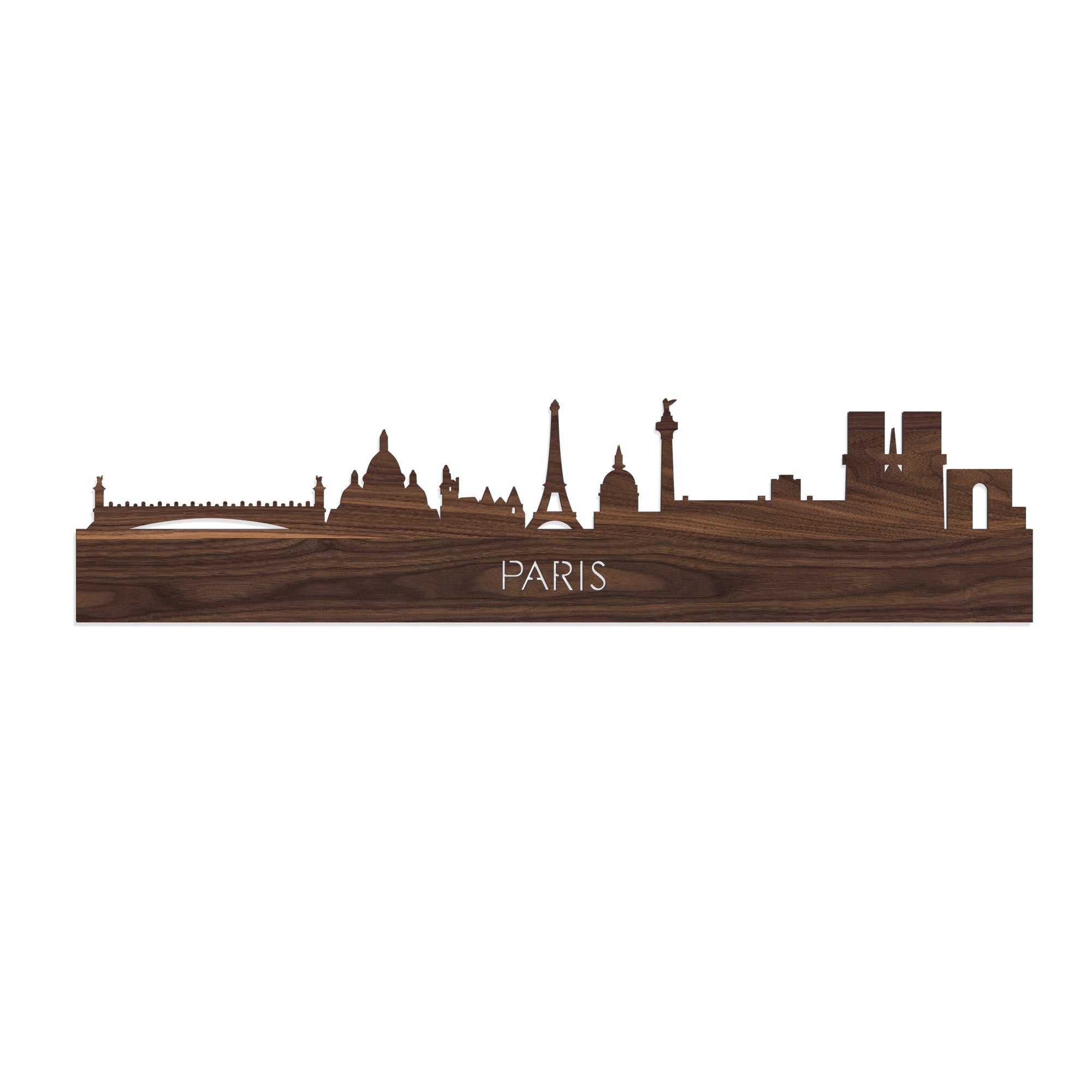 Skyline Parijs Noten houten cadeau decoratie relatiegeschenk van WoodWideCities