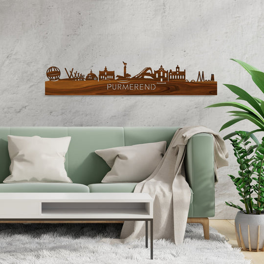 Skyline Purmerend Palissander houten cadeau decoratie relatiegeschenk van WoodWideCities