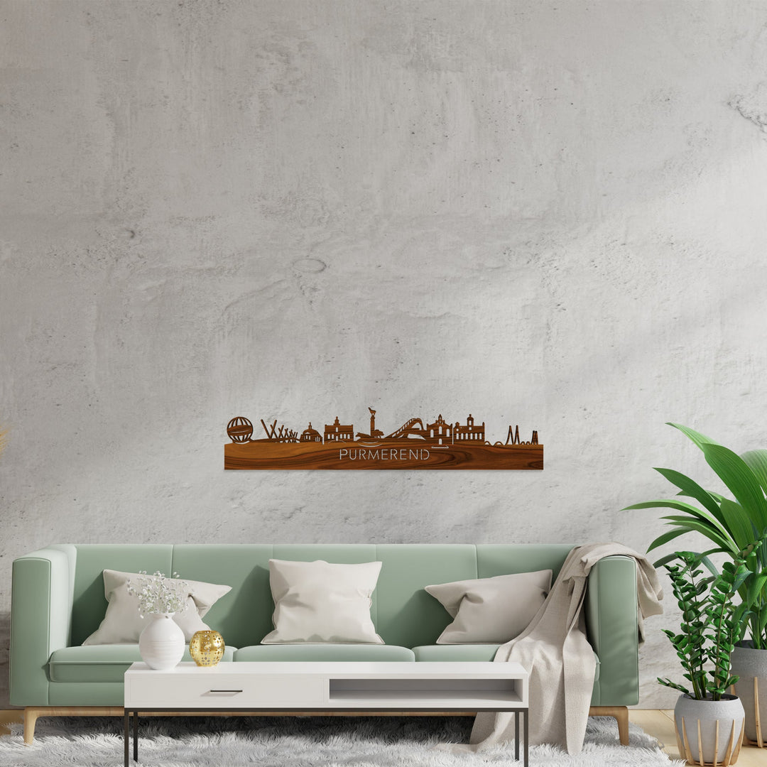 Skyline Purmerend Palissander houten cadeau decoratie relatiegeschenk van WoodWideCities