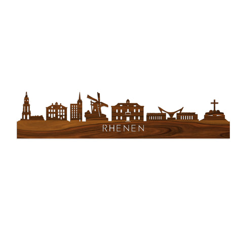 Skyline Rhenen Palissander houten cadeau decoratie relatiegeschenk van WoodWideCities