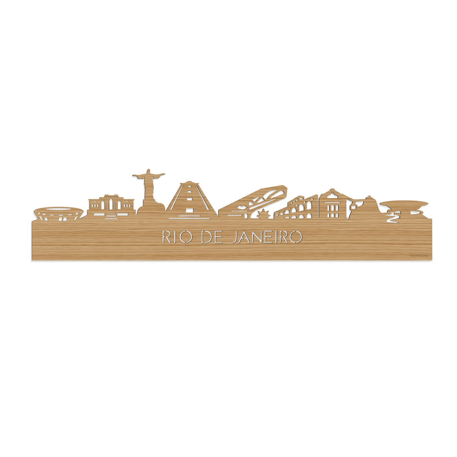 Skyline Rio de Janeiro Bamboe houten cadeau decoratie relatiegeschenk van WoodWideCities