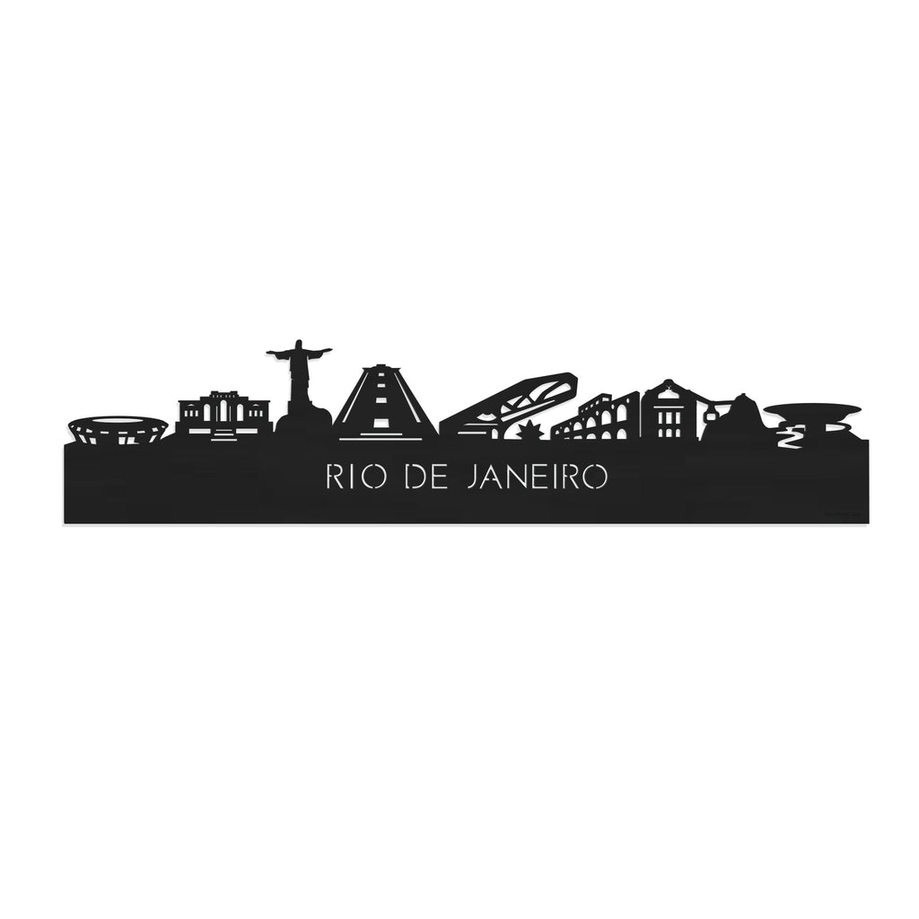 Skyline Rio de Janeiro Zwart houten cadeau decoratie relatiegeschenk van WoodWideCities