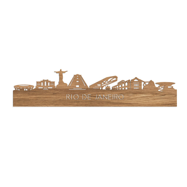 Skyline Rio de Janeiro Eiken houten cadeau decoratie relatiegeschenk van WoodWideCities
