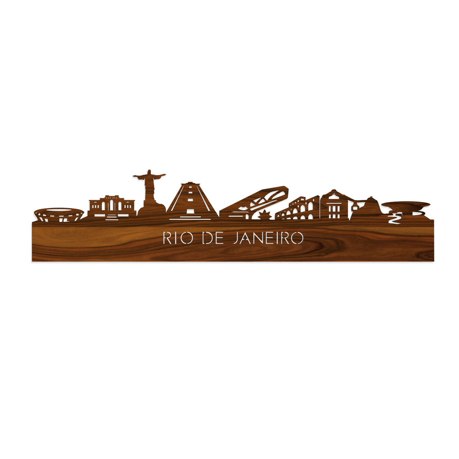 Skyline Rio de Janeiro Palissander houten cadeau decoratie relatiegeschenk van WoodWideCities