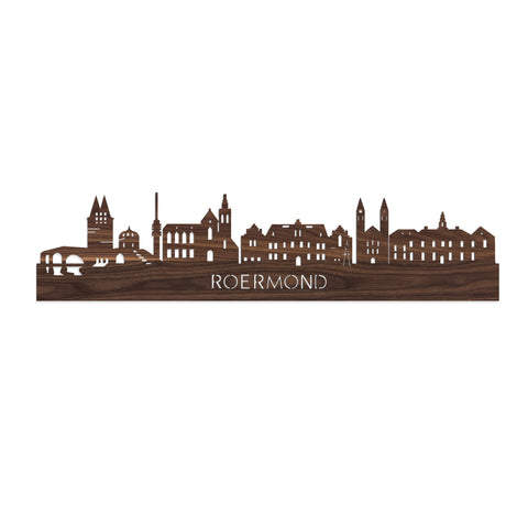 Skyline Roermond Noten houten cadeau decoratie relatiegeschenk van WoodWideCities