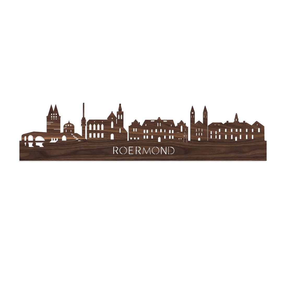 Skyline Roermond Noten houten cadeau decoratie relatiegeschenk van WoodWideCities