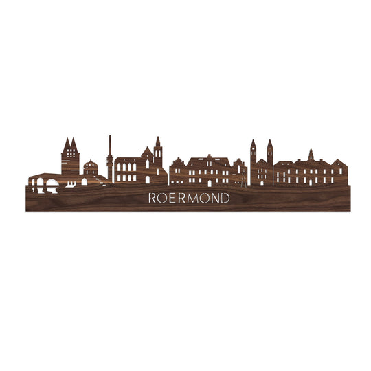 Skyline Roermond Noten houten cadeau decoratie relatiegeschenk van WoodWideCities