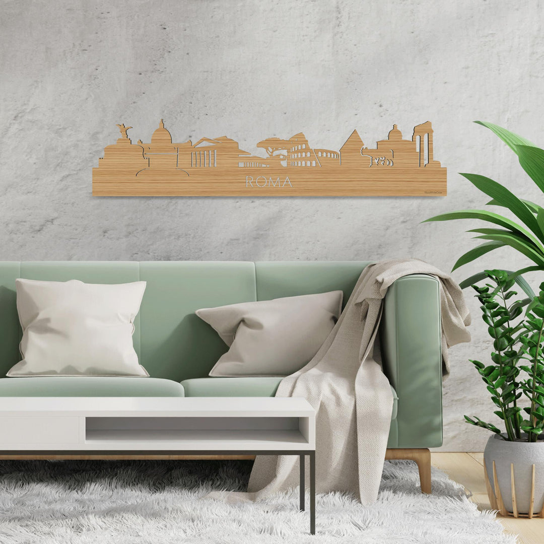 Skyline Rome Bamboe houten cadeau decoratie relatiegeschenk van WoodWideCities