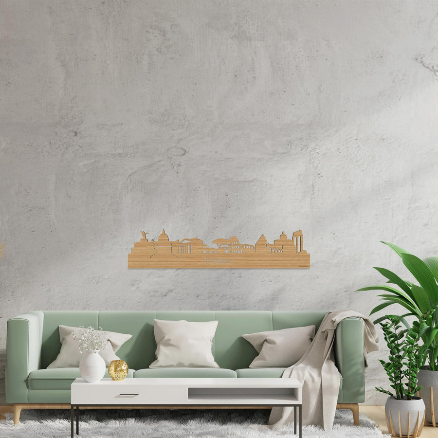 Skyline Rome Bamboe houten cadeau decoratie relatiegeschenk van WoodWideCities