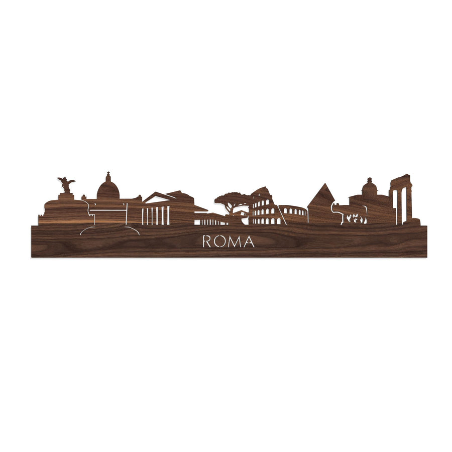 Skyline Rome Noten 80 cm Zonder verlichting  houten cadeau decoratie relatiegeschenk van WoodWideCities
