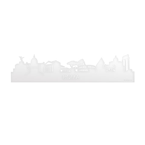 Skyline Rome Wit glanzend gerecycled kunststof cadeau decoratie relatiegeschenk van WoodWideCities