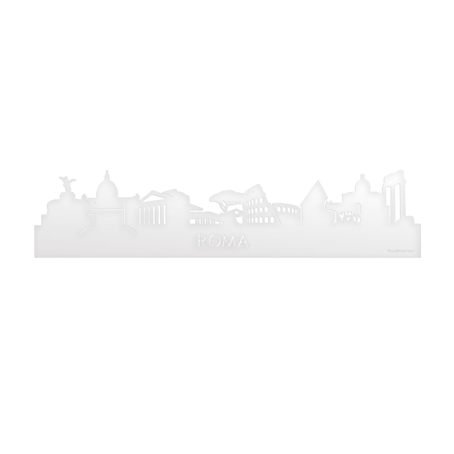Skyline Rome Wit glanzend gerecycled kunststof cadeau decoratie relatiegeschenk van WoodWideCities