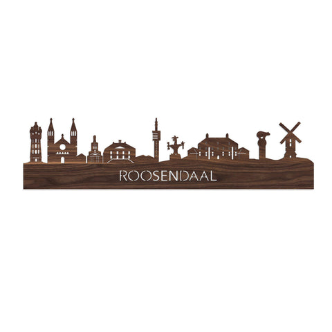 Skyline Roosendaal Noten houten cadeau decoratie relatiegeschenk van WoodWideCities