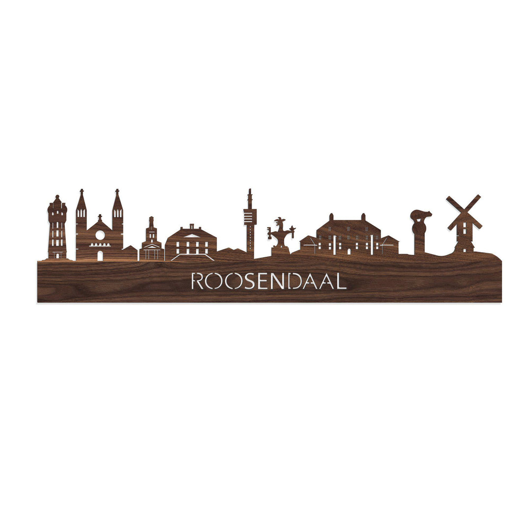 Skyline Roosendaal Noten houten cadeau decoratie relatiegeschenk van WoodWideCities