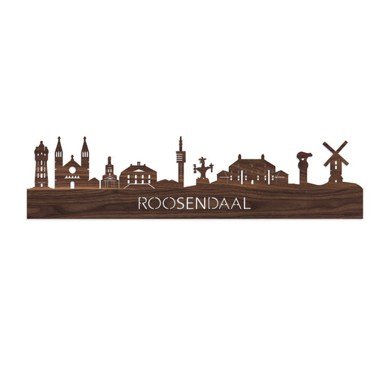 Skyline Roosendaal Noten houten cadeau decoratie relatiegeschenk van WoodWideCities