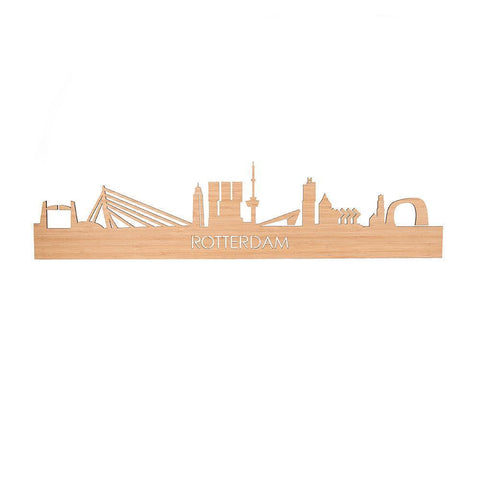 Skyline Rotterdam Bamboe houten cadeau decoratie relatiegeschenk van WoodWideCities