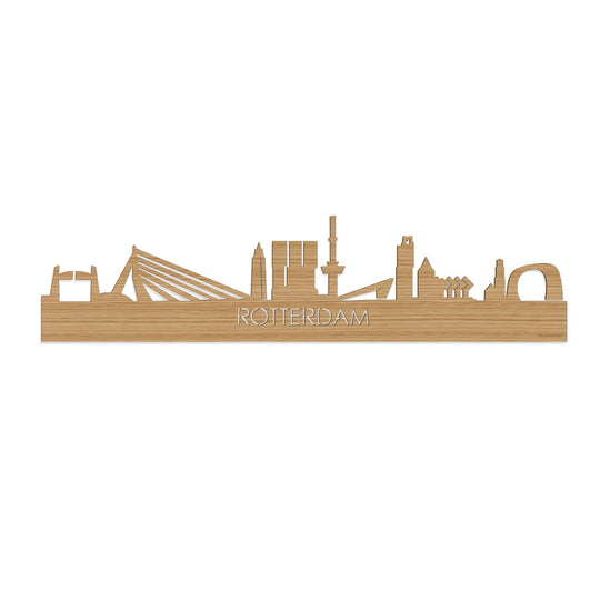 Skyline Rotterdam Bamboe houten cadeau decoratie relatiegeschenk van WoodWideCities