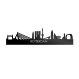 Skyline Rotterdam Zwart glanzend gerecycled kunststof cadeau decoratie relatiegeschenk van WoodWideCities