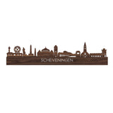 Skyline Scheveningen Noten houten cadeau decoratie relatiegeschenk van WoodWideCities