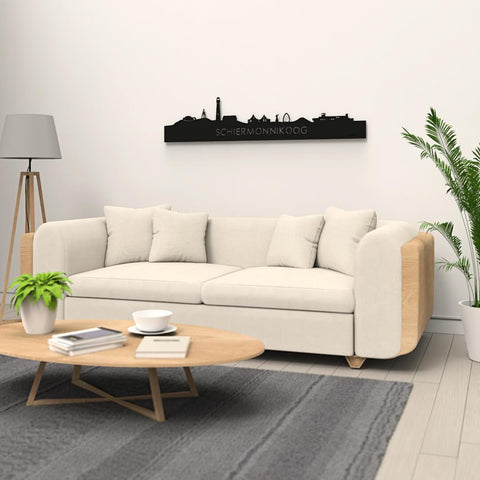 Skyline Schiermonnikoog Black houten cadeau decoratie relatiegeschenk van WoodWideCities